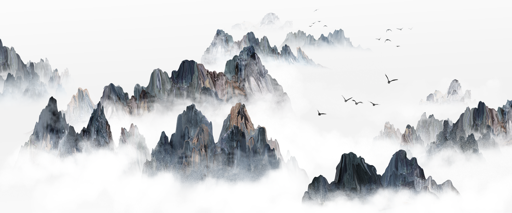 中国风古风水墨山水画意境海报背景psd下载_编号705074100380506233-设图网