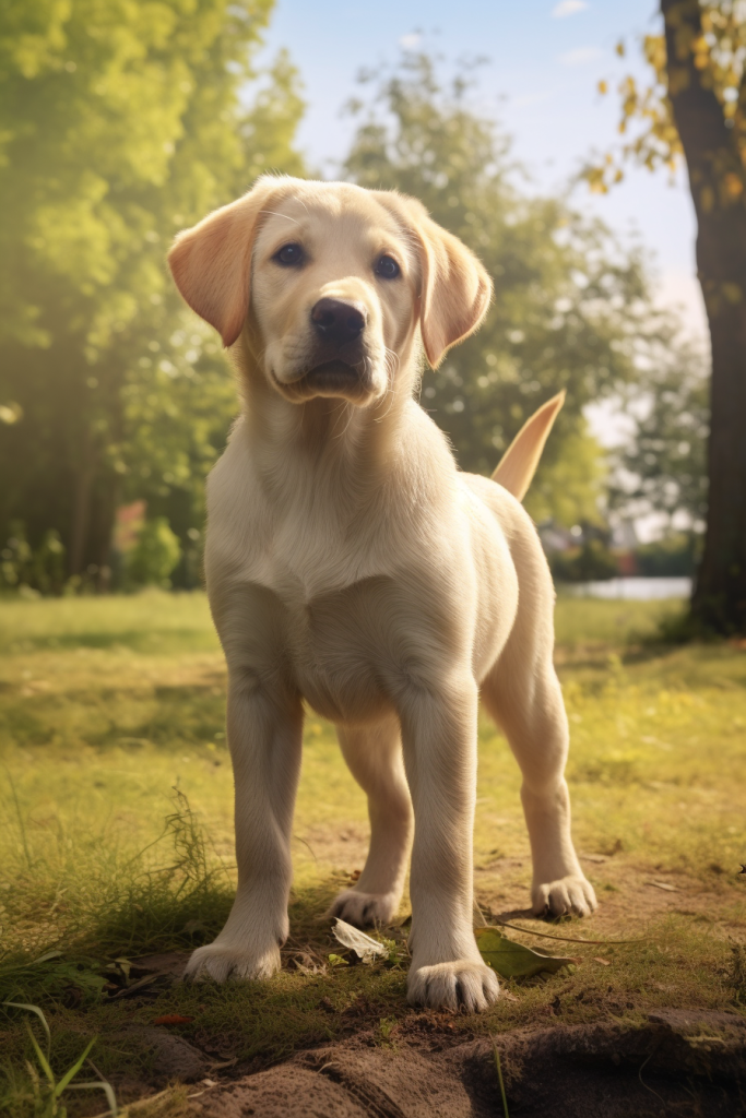 公园里的拉布拉多狗狗