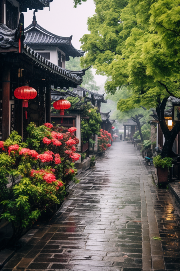 杭州园林庭院摄影图
