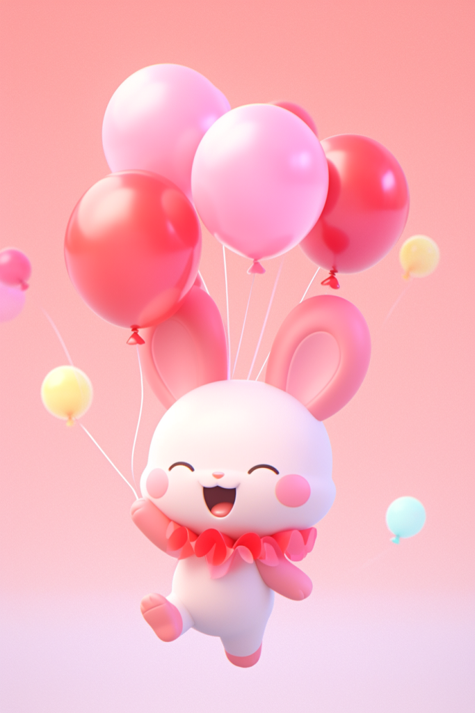 呆萌萌的小白兔模型