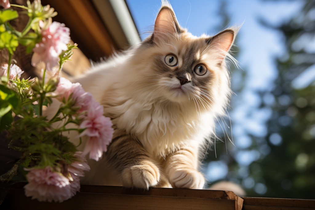 布偶猫宠物写真户外活动摄影图