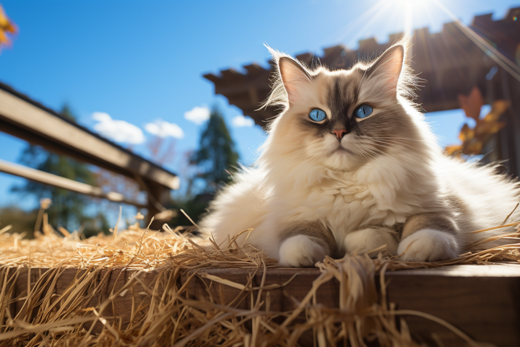 布偶猫宠物写真户外活动摄影图