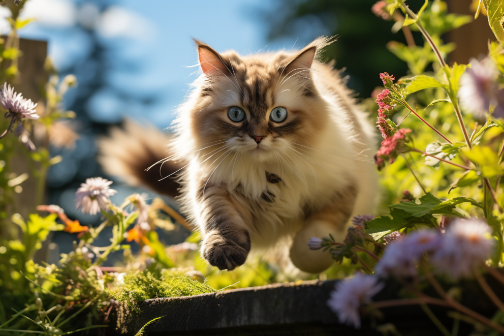 布偶猫颜值户外活动摄影图