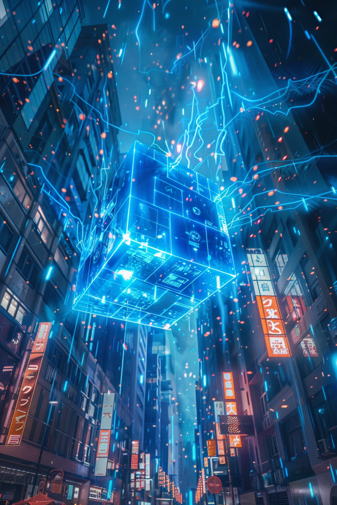 科技氛围魔方科幻背景素材