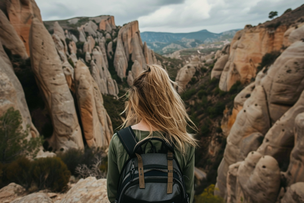 户外旅行人物背影图片