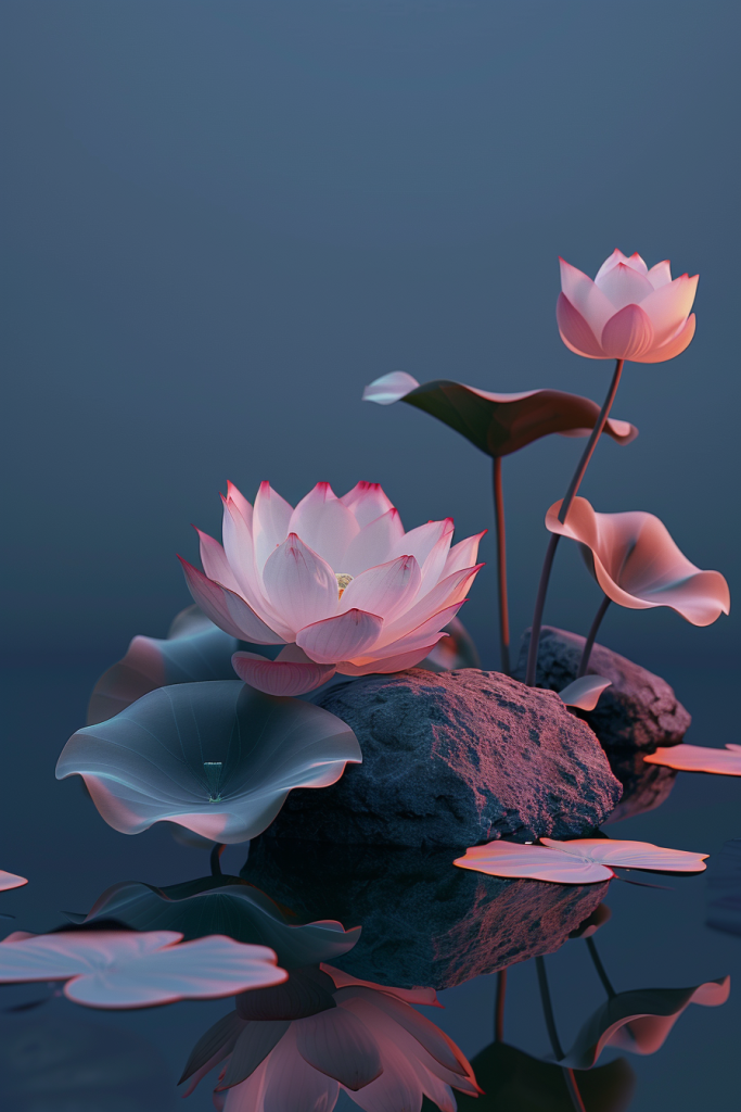 典雅的古典荷花意境场景