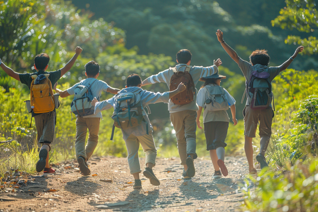 奔跑的有为学生背影