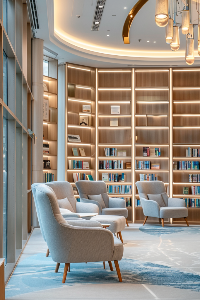 明亮的书店室内视觉