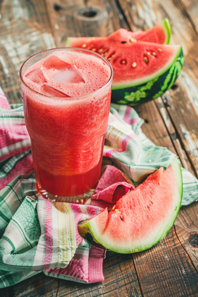 夏季多汁西瓜冰饮