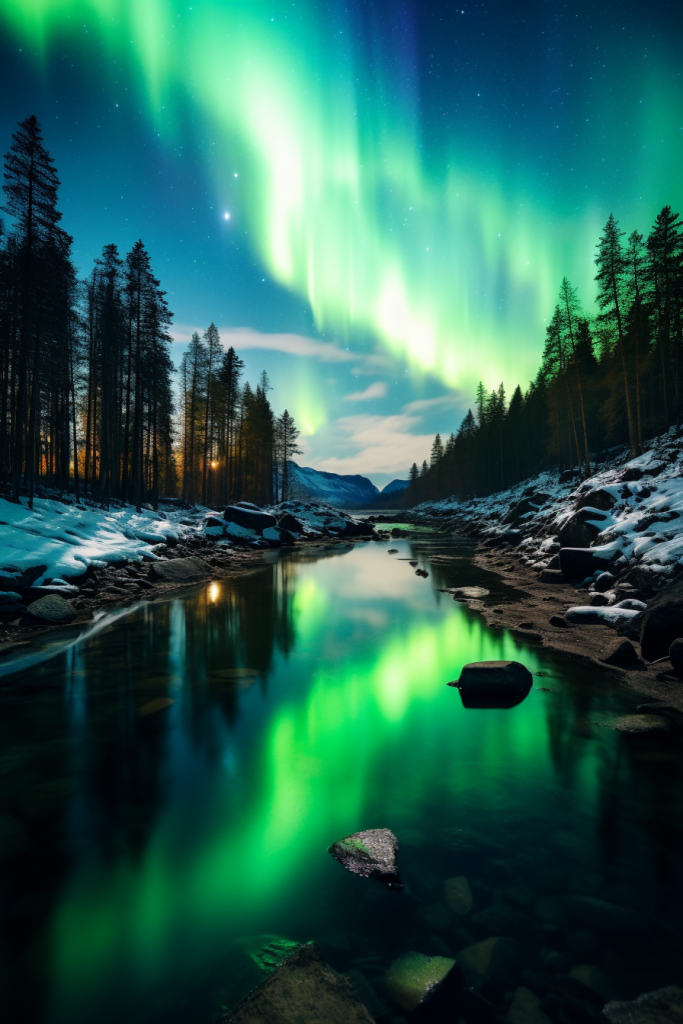 北极极光自然风光视觉盛宴