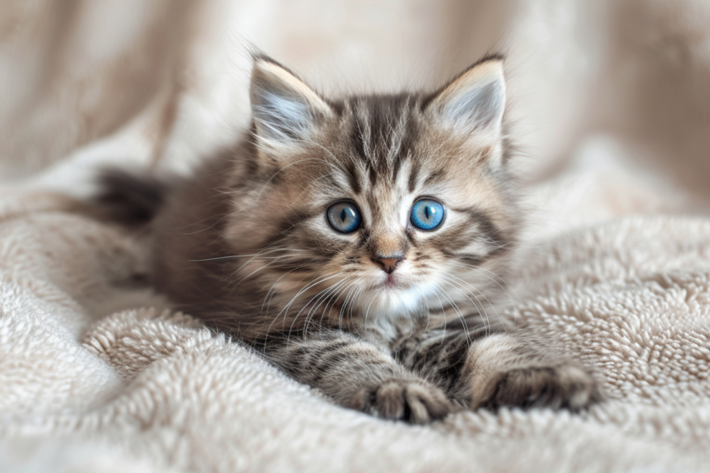 一双蓝眼睛的萌宠小猫