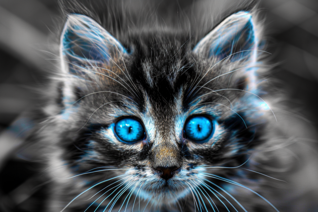 毛茸茸的淘气萌猫