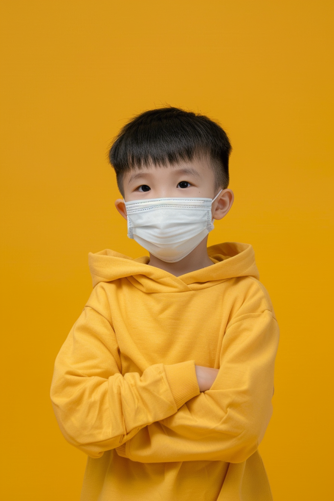 儿童预防病毒人物摄影图