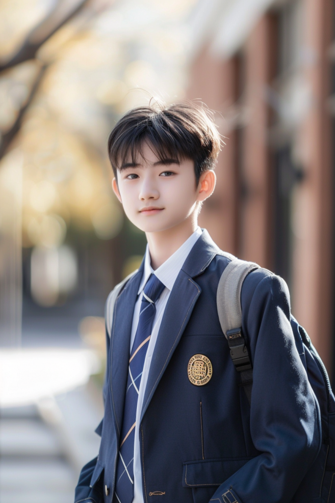 青春洋溢的学院风阳光男学生