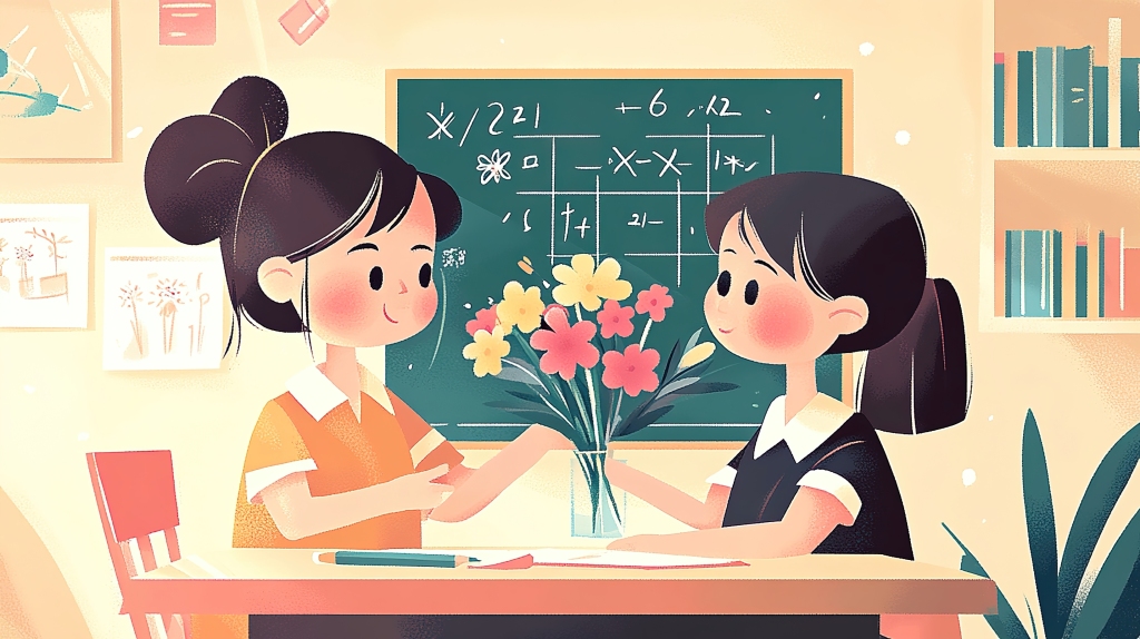 手绘老师教师卡通插画感恩形象节日人物