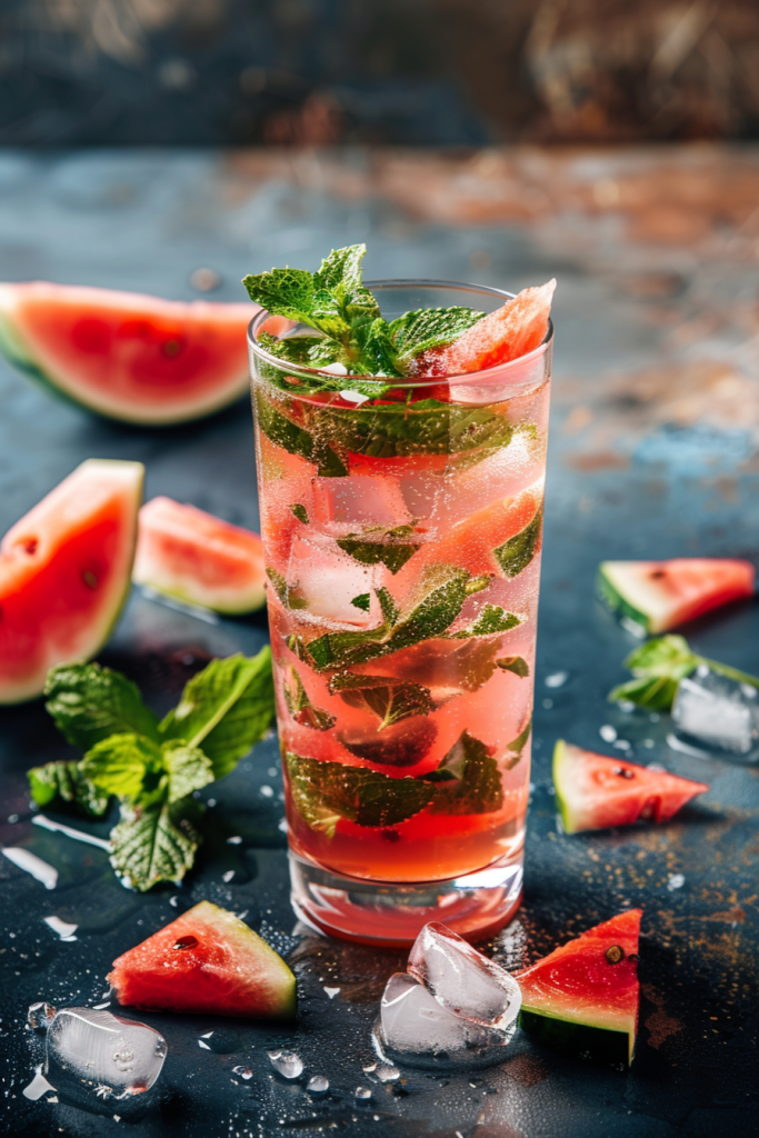 薄荷西瓜果汁饮品图片