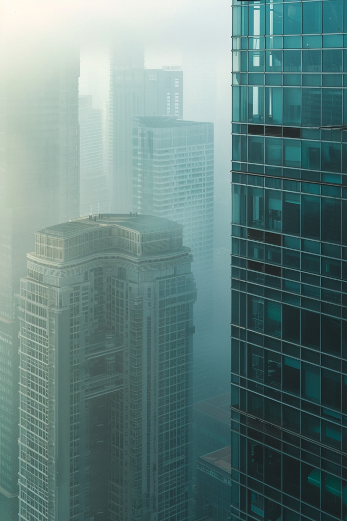 阴霾天气城市摄影图
