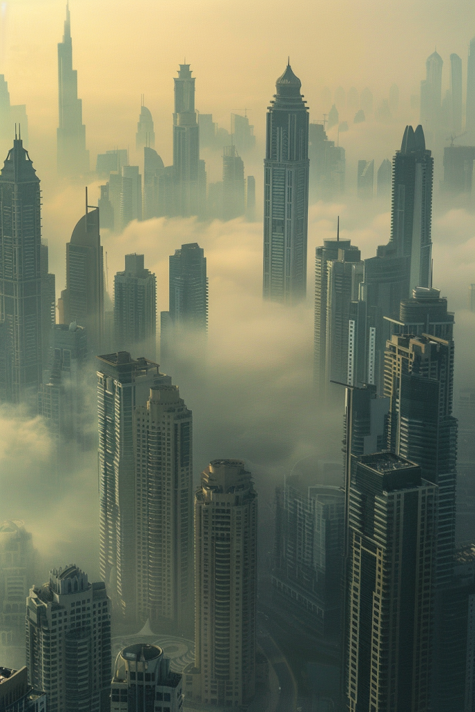 阴霾天气城市摄影图