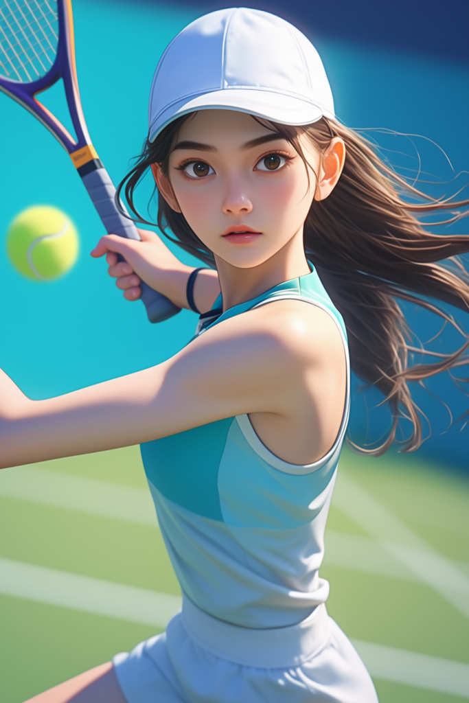 户外网球运动插画人物形象