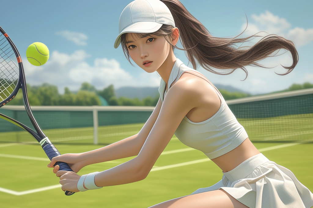 网球训练插画人物形象