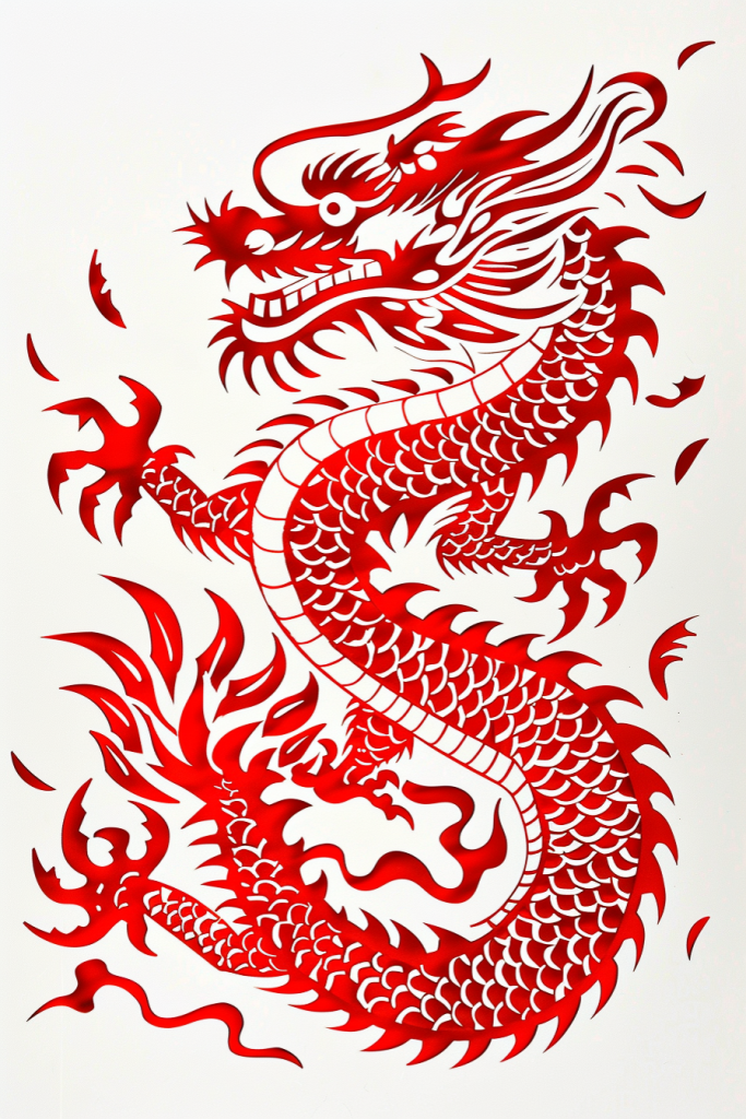 十二生肖龙剪纸图案