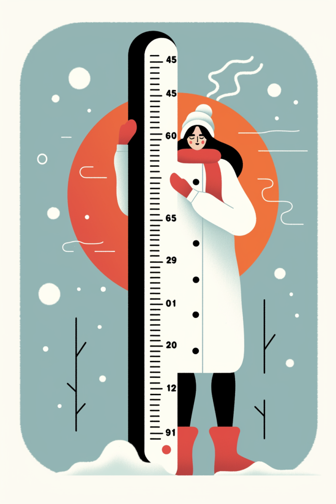 低温变化人物插画绘画