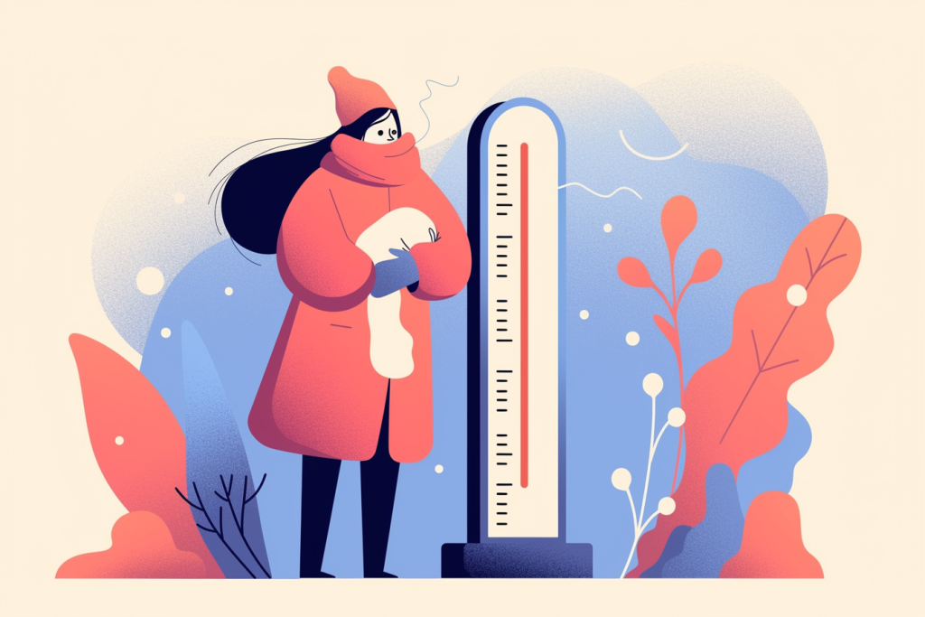 地表低温人物插画绘画