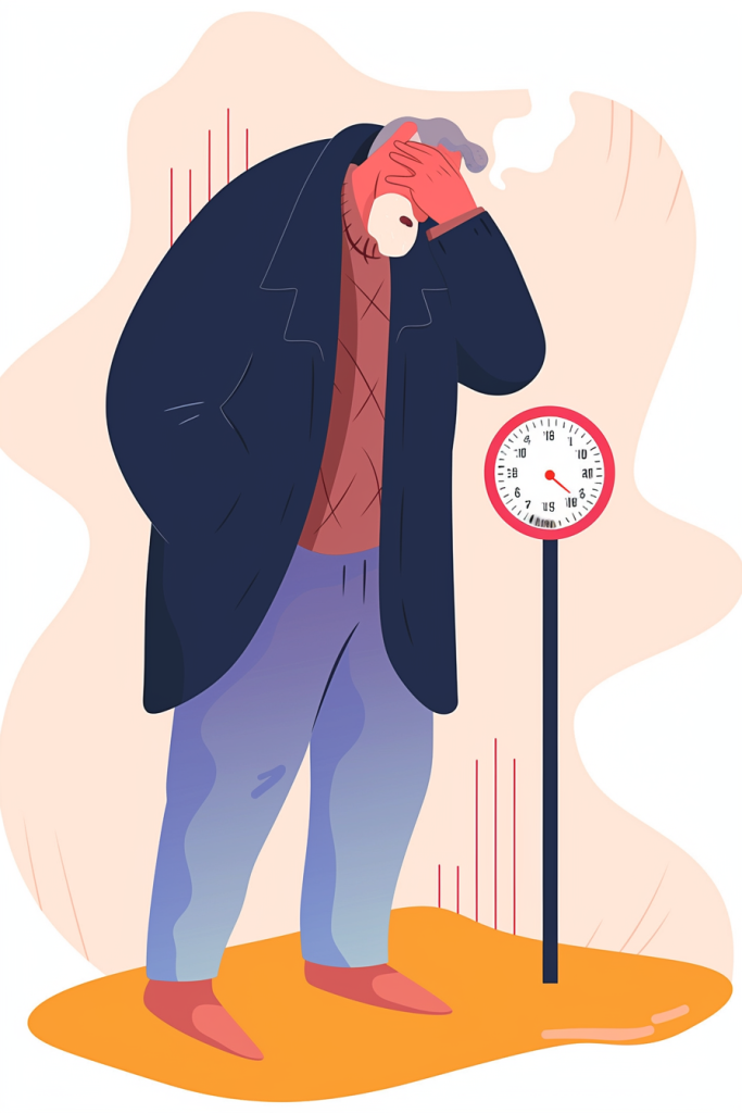 连续降温插画人物形象