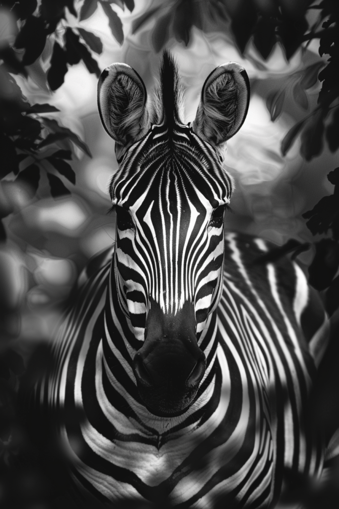 斑马艺术画动物插画素材