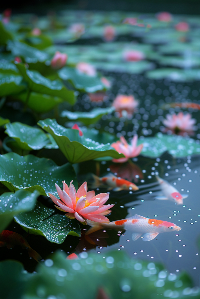 观赏莲花二十四大暑节气摄影图