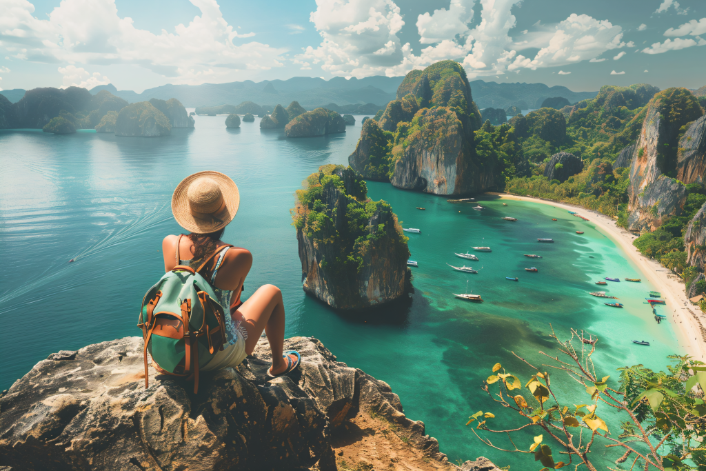 徒步旅行者人物肖像摄影图