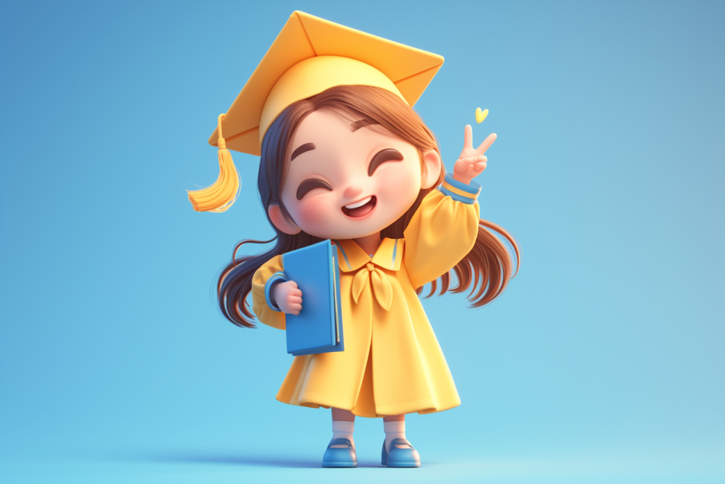 毕业了卡通女学生