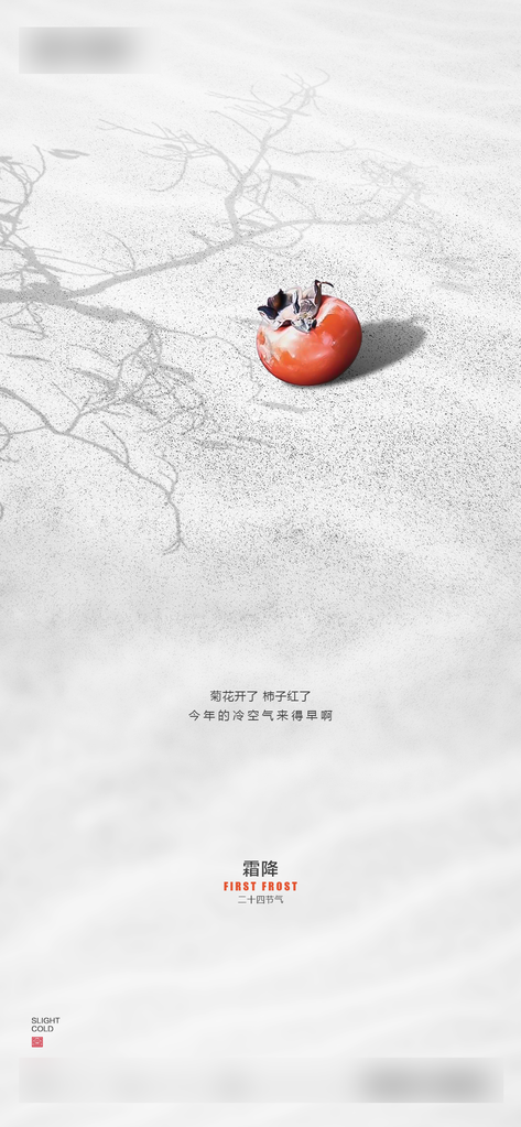 霜降国风插画节气传统唯美宣传海报