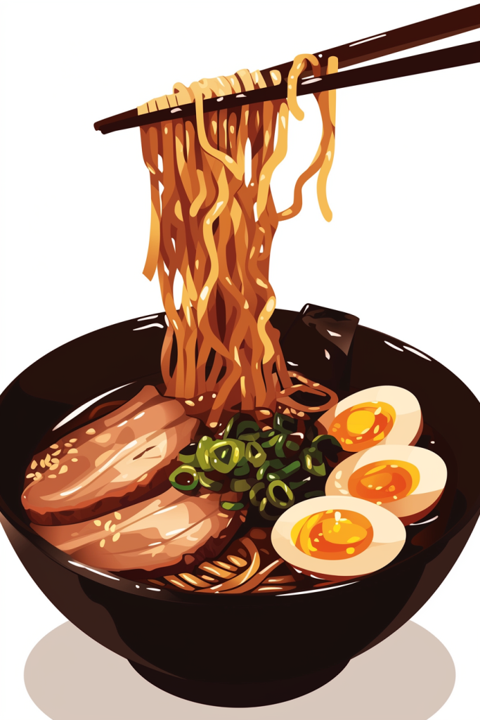 一碗鲜美汤面插画