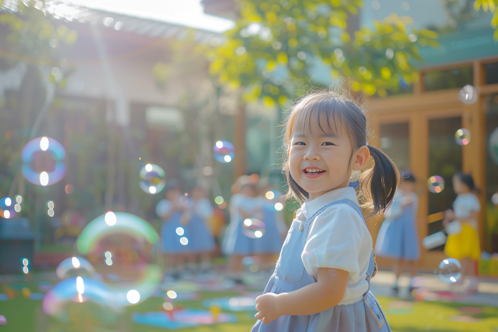 户外活动小孩灿烂笑容