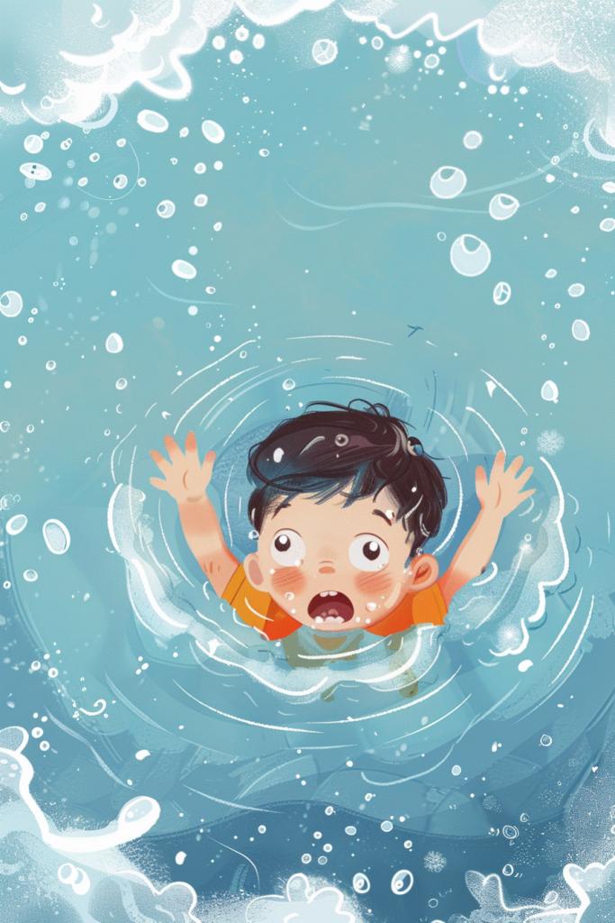 学生预防溺水插画