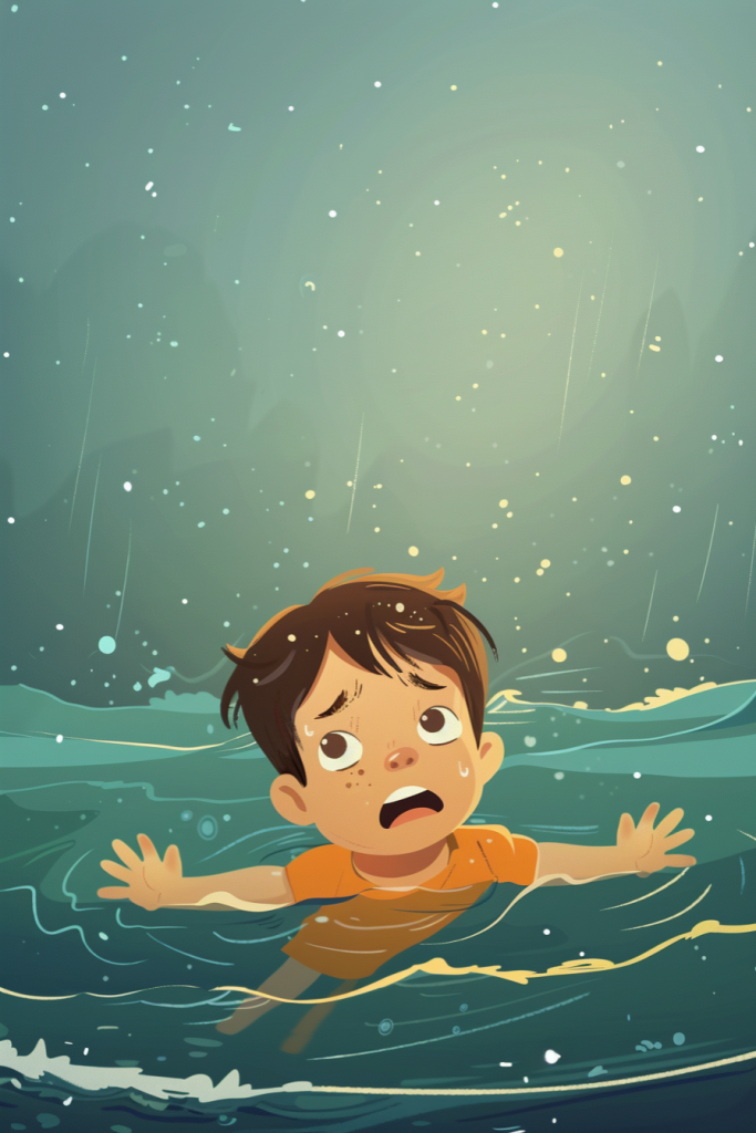 幼儿园暑假安全插画防溺水公益