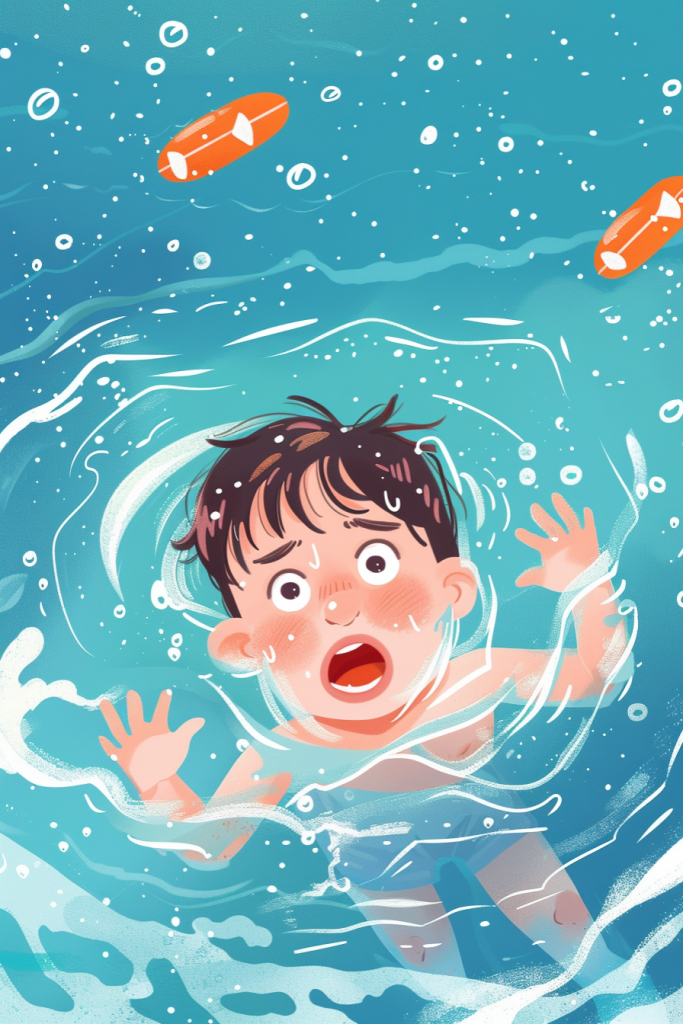 幼儿园暑假安全插画防溺水教育