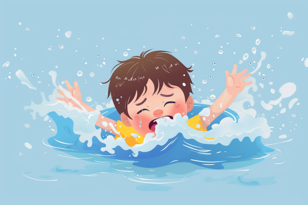 暑假安全插画预防溺水