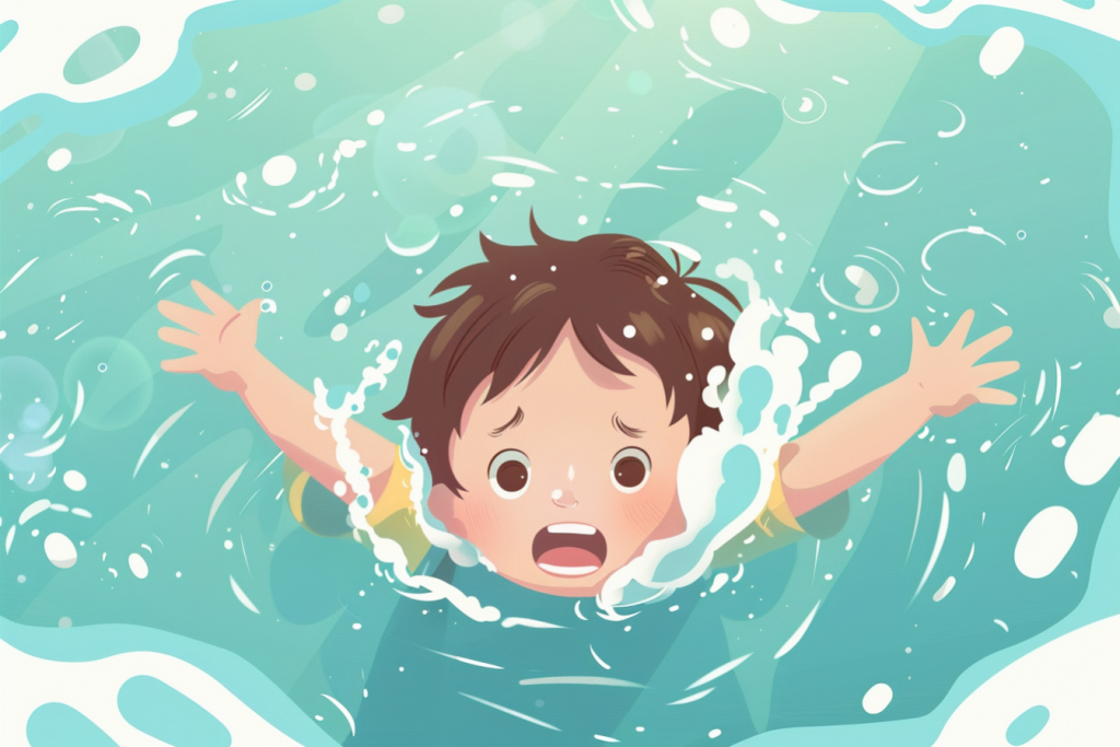 暑假安全插画预防溺水