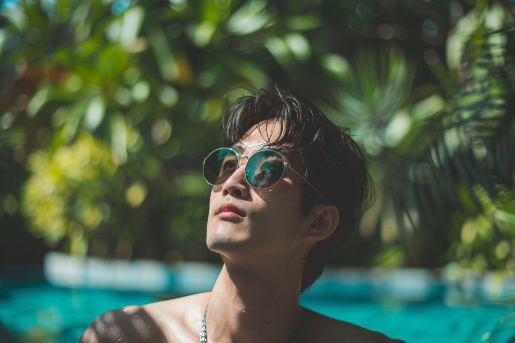 夏季网红男性泳池湿身大片