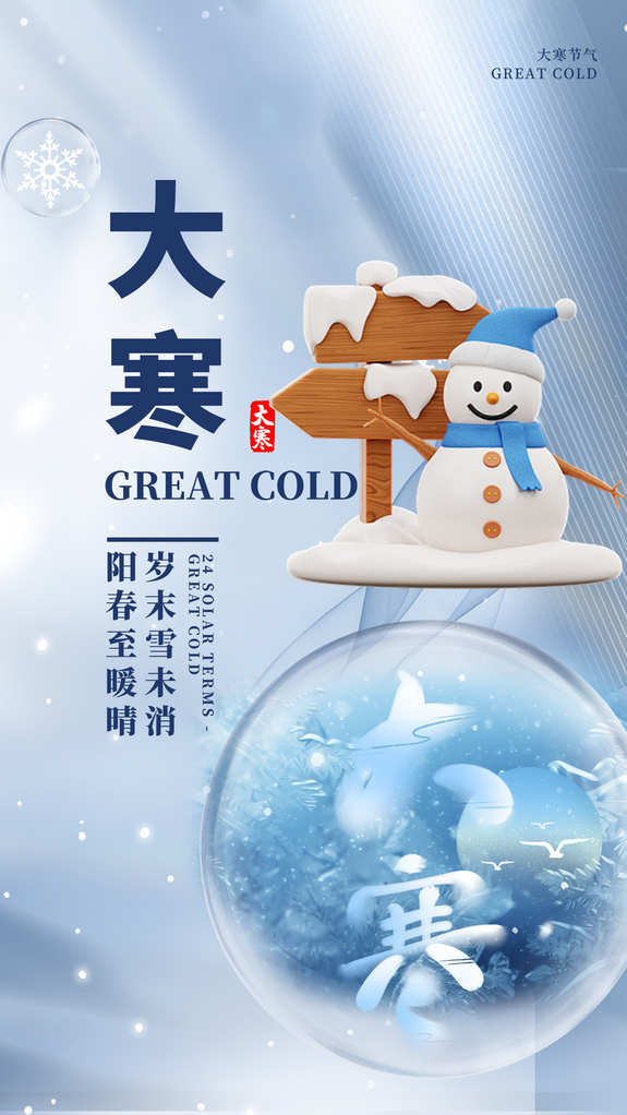 品质大寒节气宣传海报