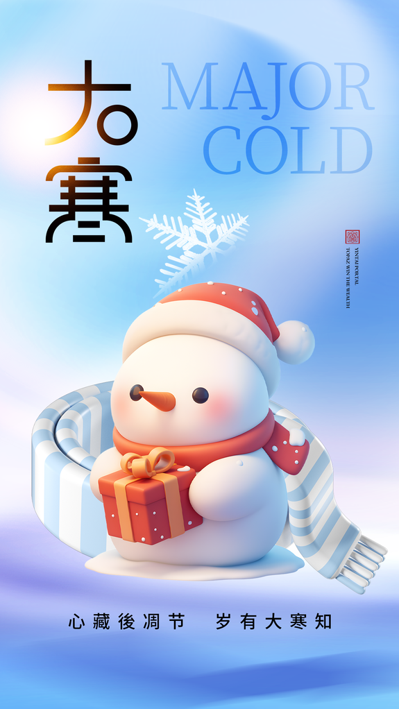 高档大寒节气宣传海报