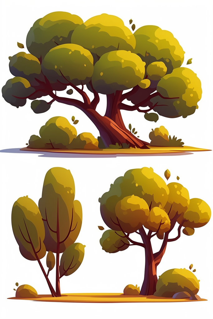 卡通小树植物插画绘画png下载_编号768085974562510086-设图网