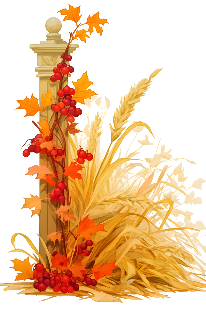 黄色树叶植物插画绘画