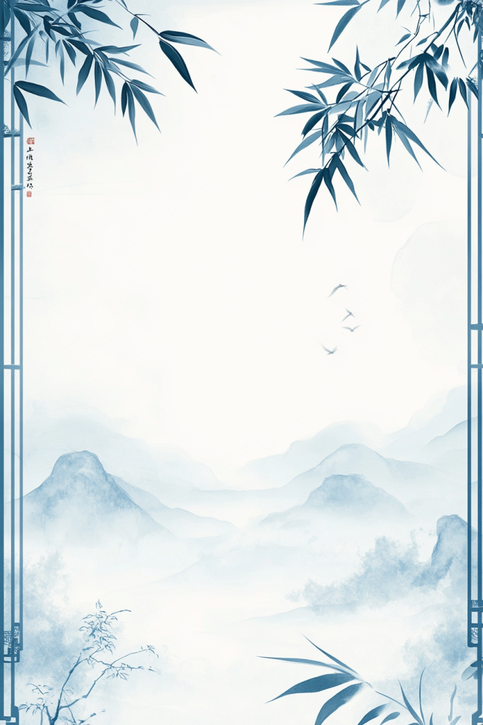 水墨山水画背景设计图