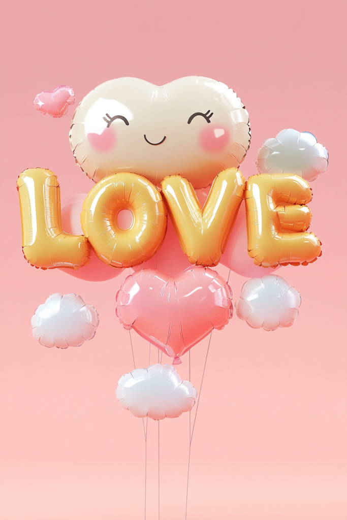 love字母多巴胺色字体