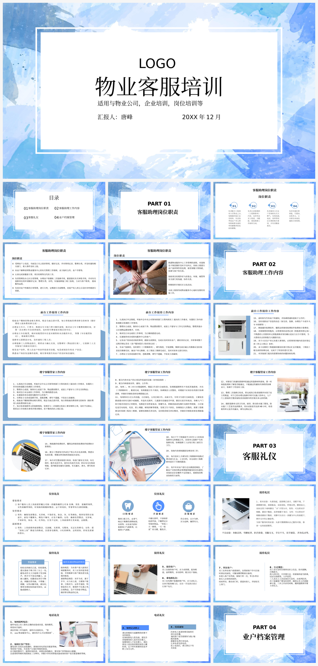 物业客服企业员工入职培训PPT