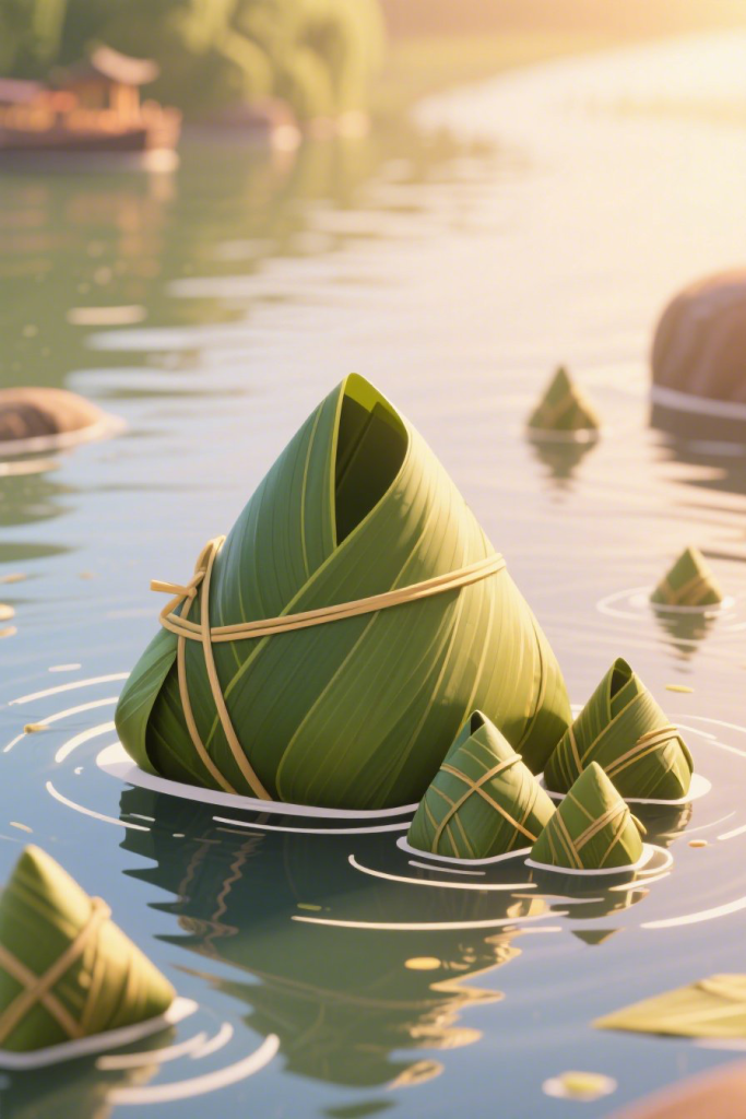 水中场景端午粽子模型