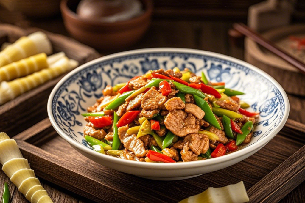 炒春笋菜品摄影图